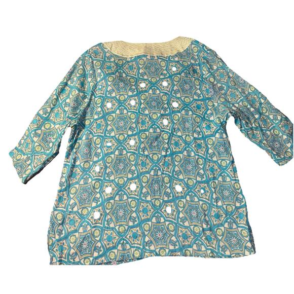 Saint Tropez West Top Women Plus Size 2X Linen Blend Embroidered Tunic Resort - Picture 9 of 9